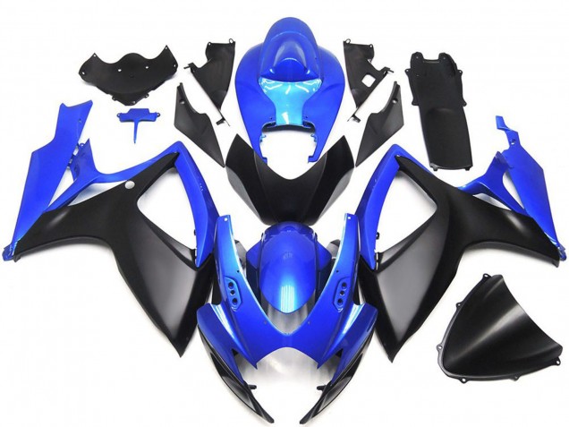 Carenados Moto Suzuki GSXR 600 / GSXR 750 2006-2007 - Azul Negro Mate OEM Estilo Fábrica