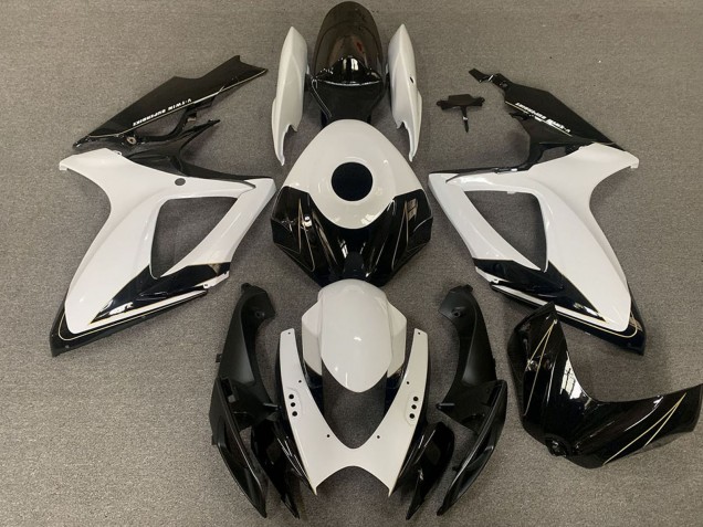 Carenados Moto Suzuki GSXR 600 / GSXR 750 2006-2007 - Blanco Negro Brillante Fábrica