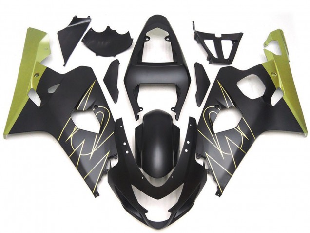 Carenados Moto Suzuki GSXR 600 / GSXR 750 2004-2005 - Negro Mate Oro Corona Fábrica