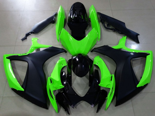 Carenados Moto Suzuki GSXR 600 / GSXR 750 2006-2007 - Verde Negro Brillante Negro Mate Fábrica
