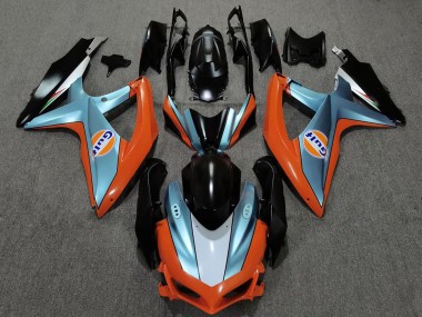 Carenados Moto Suzuki GSXR 600 / GSXR 750 2008-2010 - Naranja Azul Negro Gulf Fábrica