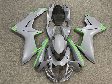 Carenados Moto Suzuki GSXR 600 / GSXR 750 2011-2024 - Nardo Gris Mate Verde Accents Fábrica