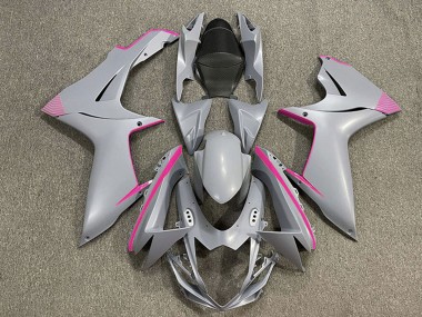 Carenados Moto Suzuki GSXR 600 / GSXR 750 2011-2024 - Nardo Gris Mate Rosa Accents Fábrica