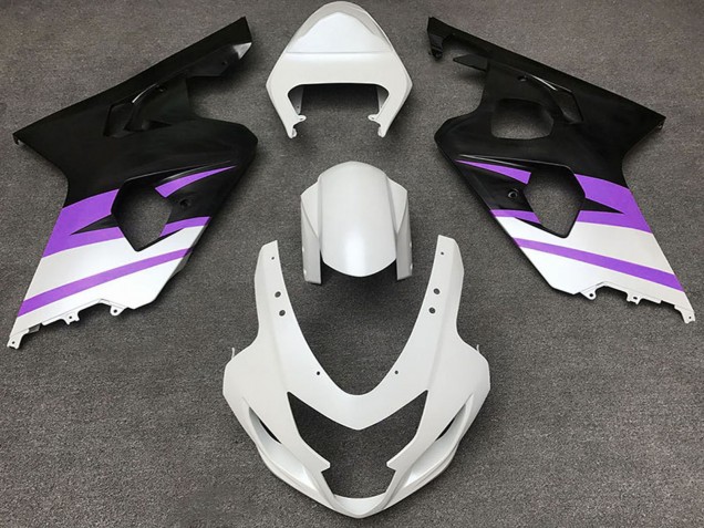 Carenados Moto Suzuki GSXR 600 / GSXR 750 2004-2005 - Blanco Púrpura Negro Mate Fábrica