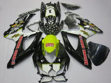 Carenados Moto Suzuki GSXR 600 / GSXR 750 2008-2010 - Blanco Amarillo Rojo Negro National Guard Fábrica