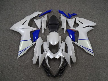 Carenados Moto Suzuki GSXR 600 / GSXR 750 2011-2024 - Blanco Perla Azul Oscuro Fábrica
