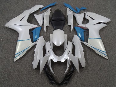 Carenados Moto Suzuki GSXR 600 / GSXR 750 2011-2024 - Blanco Perla Azul Claro Fábrica
