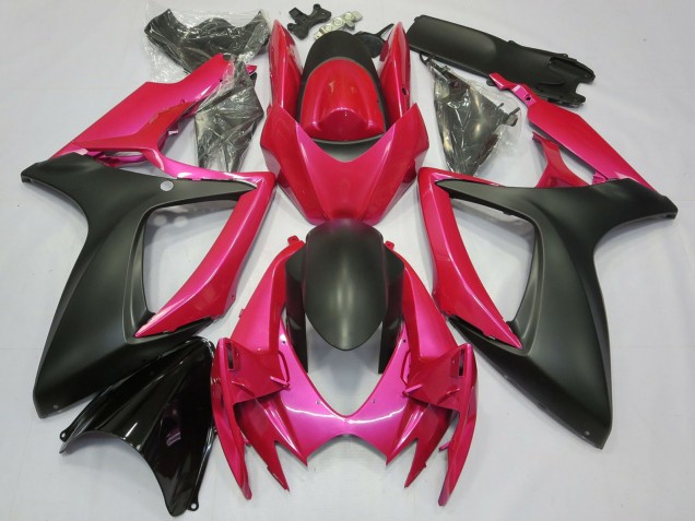 Carenados Moto Suzuki GSXR 600 / GSXR 750 2006-2007 - Rosa Negro Mate Fábrica