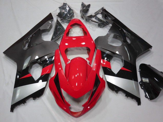 Carenados Moto Suzuki GSXR 600 / GSXR 750 2004-2005 - Rojo Plata Negro Fábrica