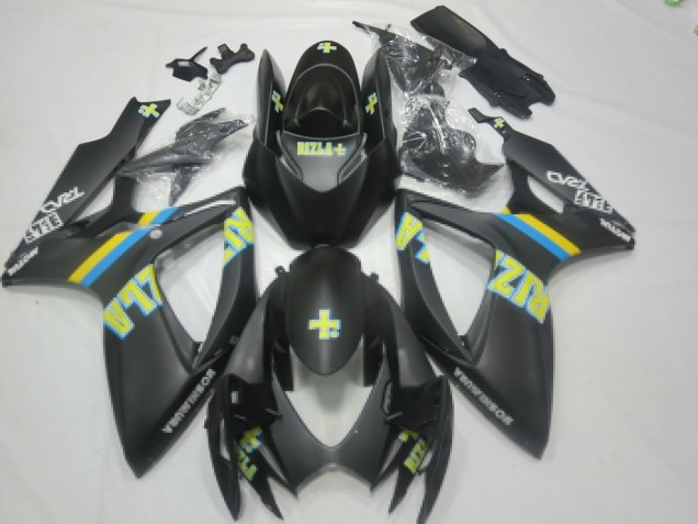 Carenados Moto Suzuki GSXR 600 / GSXR 750 2006-2007 - Negro Mate Azul Amarillo Rizla Fábrica
