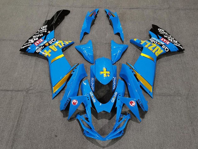 Carenados Moto Suzuki GSXR 600 / GSXR 750 2011-2024 - Azul Amarillo Oro Negro Rizla Fábrica