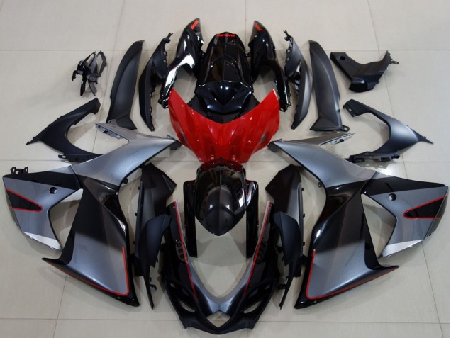 Carenados Moto Suzuki GSXR 600 / GSXR 750 2011-2024 - Gris Rojo Negro Brillante Fábrica