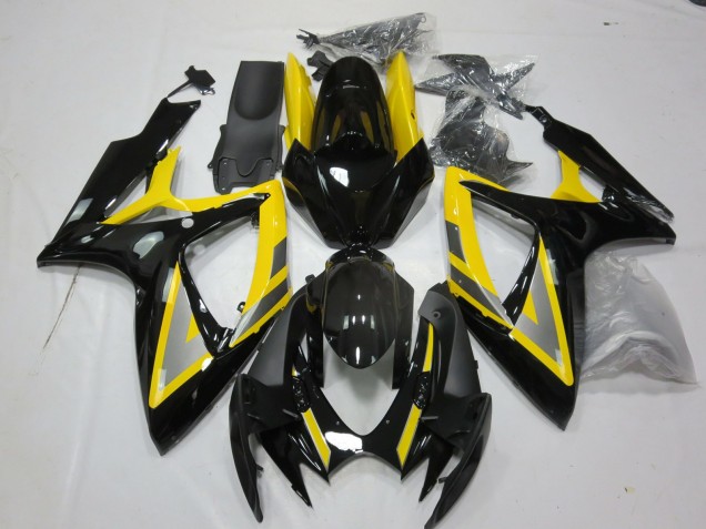 Carenados Moto Suzuki GSXR 600 / GSXR 750 2006-2007 - Amarillo Plata Negro Brillante Fábrica