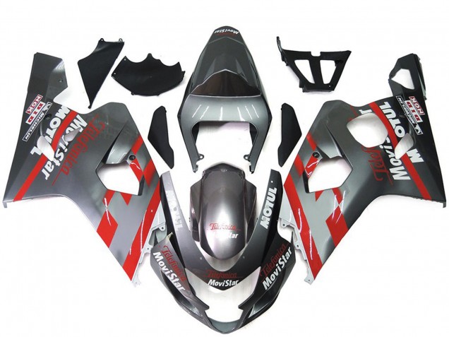Carenados Moto Suzuki GSXR 600 / GSXR 750 2004-2005 - Plata Rojo MoviStar Fábrica