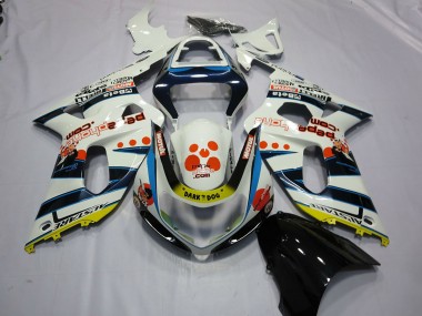 Carenados Moto Suzuki GSXR 600 / GSXR 750 2001-2003 - Blanco Azul Rojo Amarillo Spots Fábrica