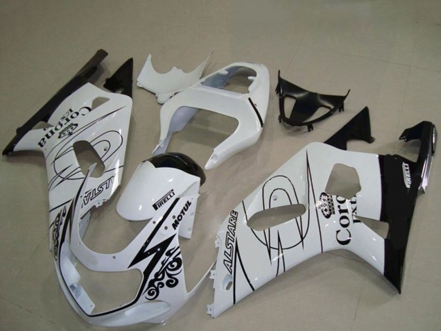 Carenados Moto Suzuki GSXR 600 / GSXR 750 2001-2003 - Blanco Negro Corona Alstare Fábrica