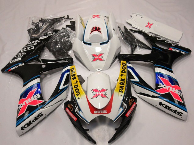Carenados Moto Suzuki GSXR 600 / GSXR 750 2006-2007 - Blanco Rojo Azul Amarillo Dark Dog X 76 BRUX Fábrica