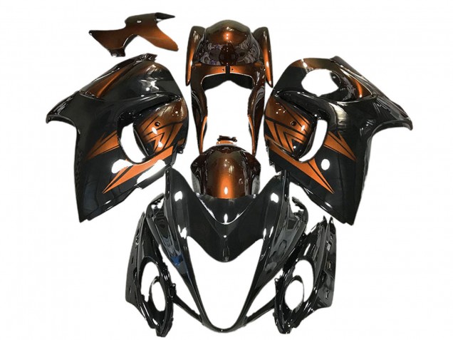 Carenados Moto Suzuki GSXR 1300 2008-2020 - Negro Brillante Naranja Profundo Fábrica