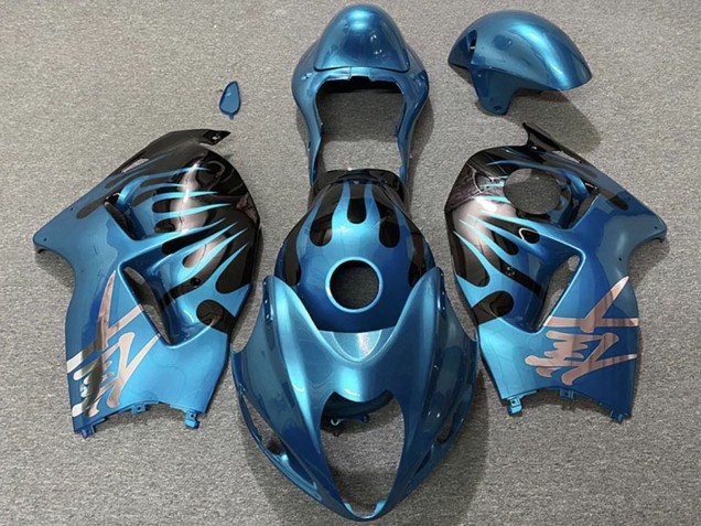 Carenados Moto Suzuki GSXR 1300 1996-2007 - Azul Cielo Negro Fábrica