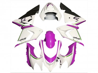 Carenados Moto Kawasaki ZX10R 2004-2005 - Blanco Brillante Rosa Fábrica