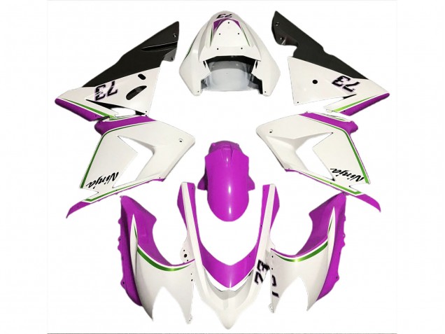 Carenados Moto Kawasaki ZX10R 2004-2005 - Blanco Brillante Rosa Fábrica