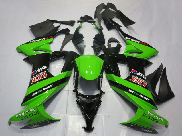 Carenados Moto Kawasaki ZX10R 2008-2010 - Verde Negro Rojo Kick Elf Henleys Vent-Axia Fábrica