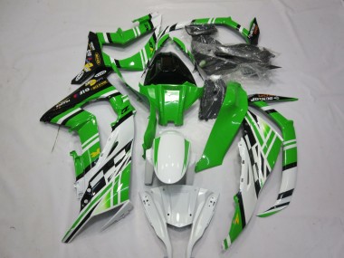 Carenados Moto Kawasaki ZX10R 2011-2015 - Blanco Verde Amarillo Negro Maxxis Dunlop Fábrica