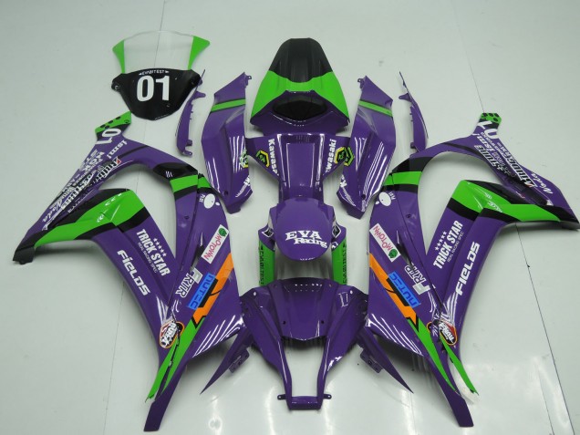 Carenados Moto Kawasaki ZX10R 2011-2015 - Púrpura Negro Verde Naranja Blanco Trick Star EVA Racing OEM Estilo Fábrica