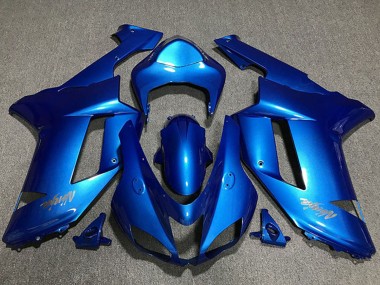 Carenados Moto Kawasaki ZX6R 2007-2008 - Azul Brillante Chrome Logo Fábrica