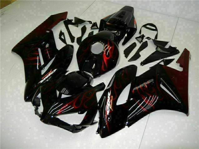 Carenados Moto Honda CBR1000RR 2004-2005 - Negro Brillante Rojo Llama Fábrica