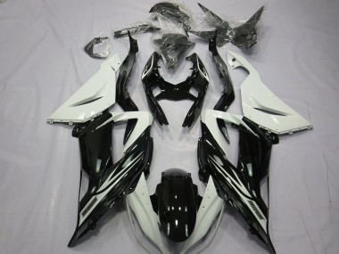 Carenados Moto Kawasaki ZX6R 2013-2018 - Blanco Negro Brillante Fábrica