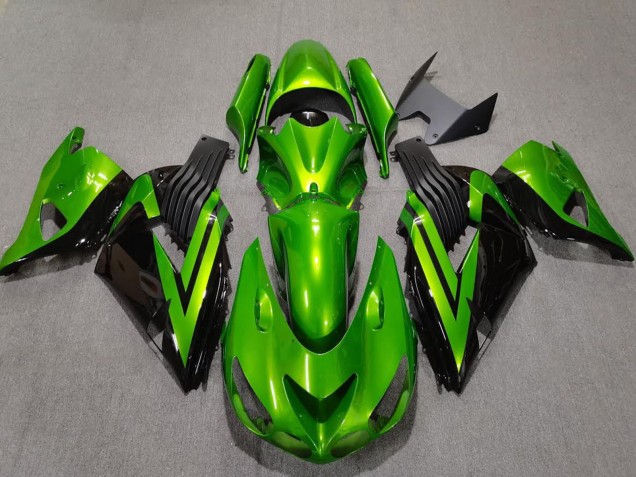Carenados Moto Kawasaki ZX14R 2006-2011 - Verde Negro Brillante Fábrica