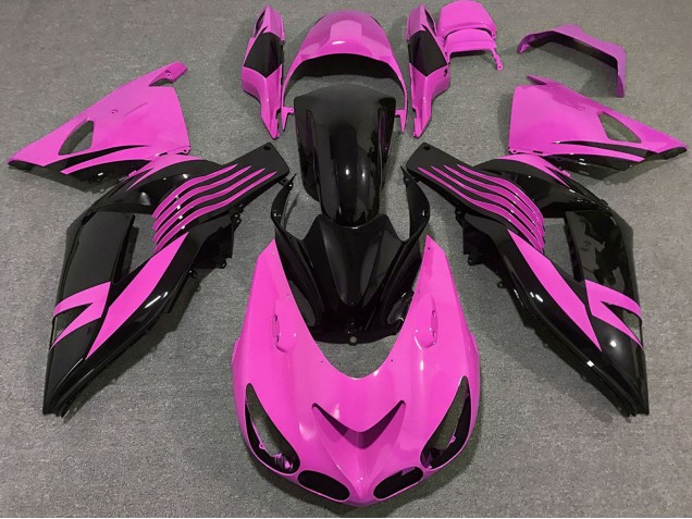 Carenados Moto Kawasaki ZX14R 2006-2011 - Rosa Negro Brillante Fábrica