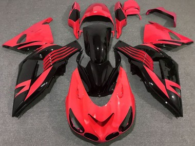 Carenado Moto Kawasaki ZX14R 2006-2011 - Rojo Negro Brillante Fábrica