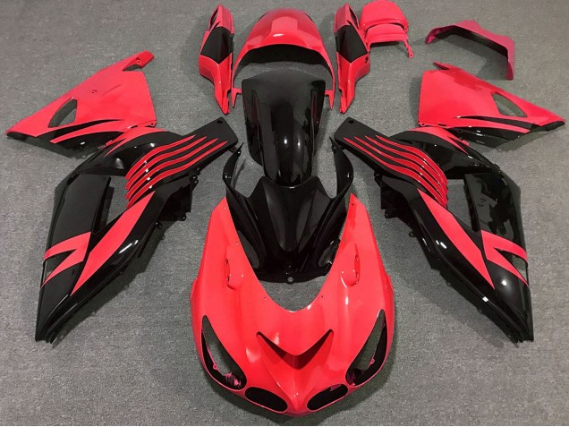 Carenado Moto Kawasaki ZX14R 2006-2011 - Rojo Negro Brillante Fábrica