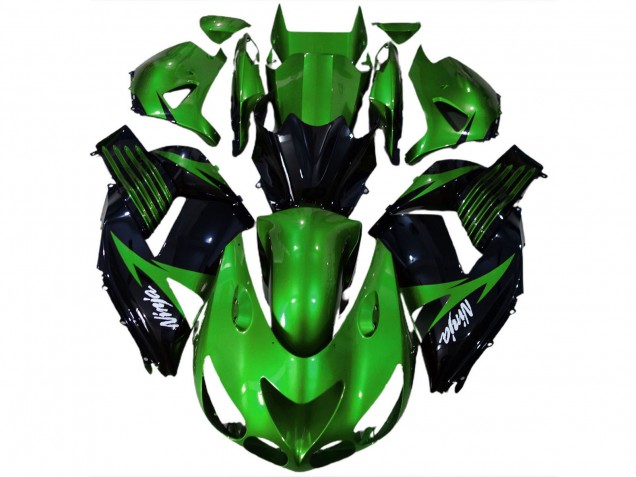Carenado Moto Kawasaki ZX14R 2006-2011 - Verde Negro Brillante Blanco Ninja Fábrica