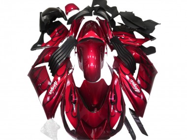 Carenados Moto Kawasaki ZX14R 2006-2011 - Rojo Negro Llama Blanco Ninja Fábrica