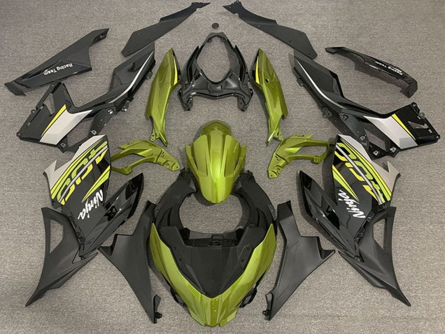 Carenados Moto Kawasaki Ninja 400 2018-2024 - Amarillo Líquido Negro Brillante Negro Mate OEM Estilo Fábrica