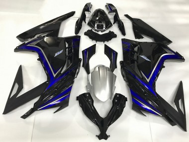 Carenados Moto Kawasaki Ninja 300 2013-2024 - Negro Brillante Azul Fábrica