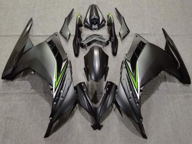 Carenados Moto Kawasaki Ninja 300 2013-2024 - Negro Mate Verde Fábrica