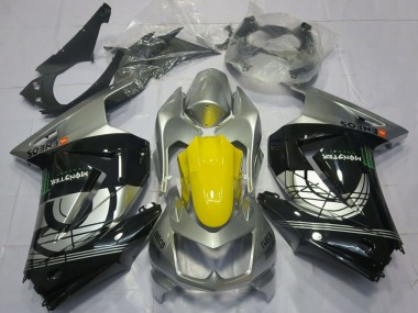 Carenados Moto Kawasaki Ninja 250 2008-2012 - Plata Amarillo Negro Brillante Fábrica