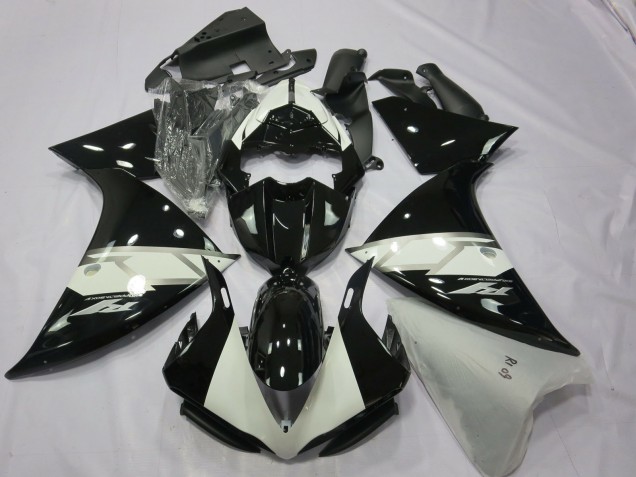 Carenados Moto Yamaha R1 2012-2014 - Negro Brillante Blanco Plata Fábrica