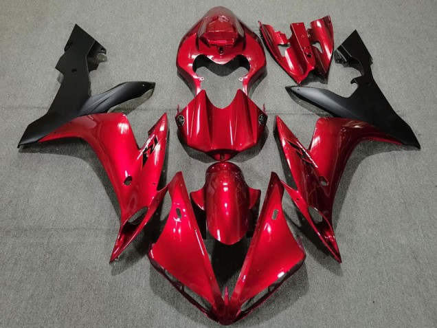 Carenados Moto Yamaha R1 2004-2006 - Rojo Caramelo Negro Mate Fábrica