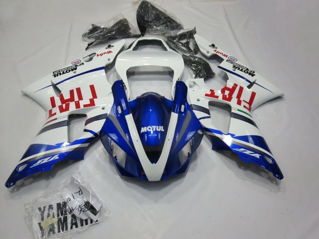 Carenados Moto Yamaha R1 2000-2001 - Blanco Azul Rojo Fiat Motul Fábrica
