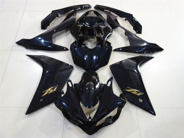Carenados Moto Yamaha R1 2007-2008 - Negro Brillante Azul Oscuro Oro Calcomanía Fábrica