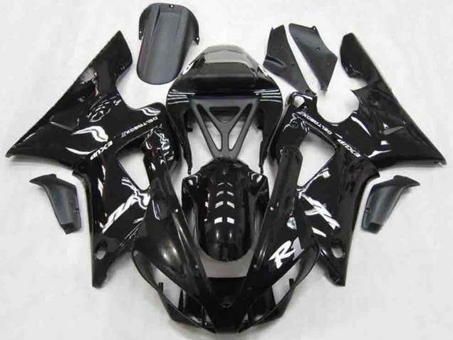 Carenados Moto Yamaha R1 2000-2001 - Negro Brillante Blanco Fábrica