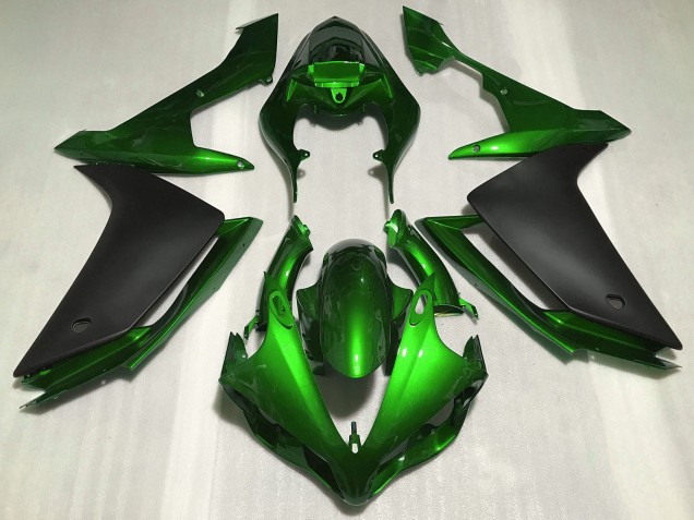 Carenados Moto Yamaha R1 2007-2008 - Verde Negro Mate Fábrica