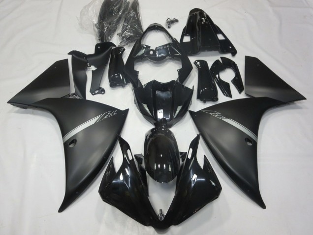 Carenados Moto Yamaha R1 2012-2014 - Negro Brillante Negro Mate Plata Fábrica