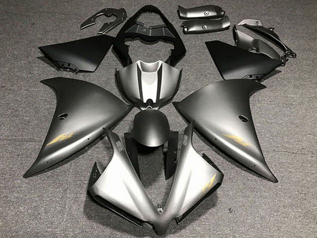 Carenados Moto Yamaha R1 2012-2014 - Gris Mate Oro Calcomanías Fábrica
