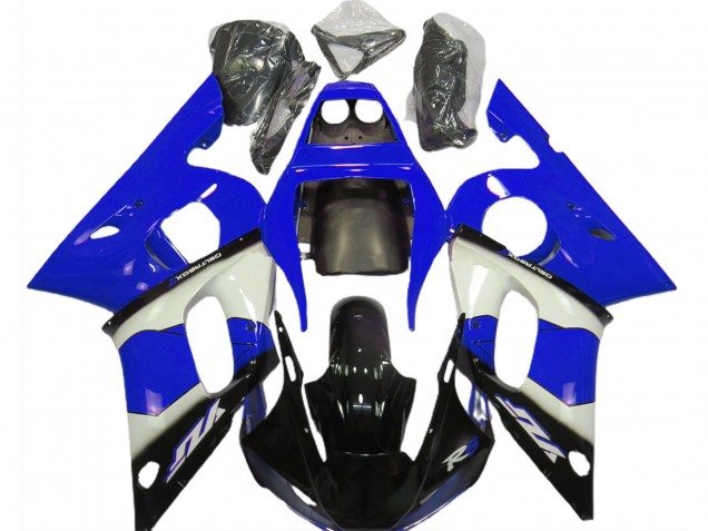 Carenados Moto Yamaha R6 1998-2002 - Azul Blanco Negro Brillante Fábrica